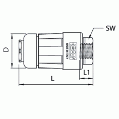 Быстросъемник Airblock, AB/А1-1/4", L:60,5 мм, D:28 мм L1:10 мм,SW 19